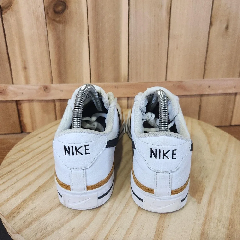 Nike Court Legacy Next Nature Shoes Womens 9 White Black Leather Casual Sneakers